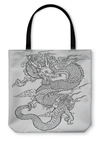 Tote Bag, Dragon Tattoo Illustration