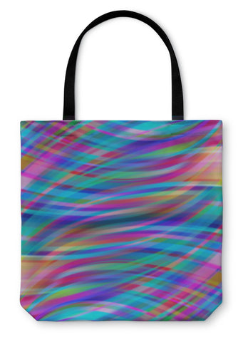 Tote Bag, Colorful Smooth Light Lines