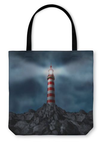 Tote Bag, Lighthouse Clearing The Path